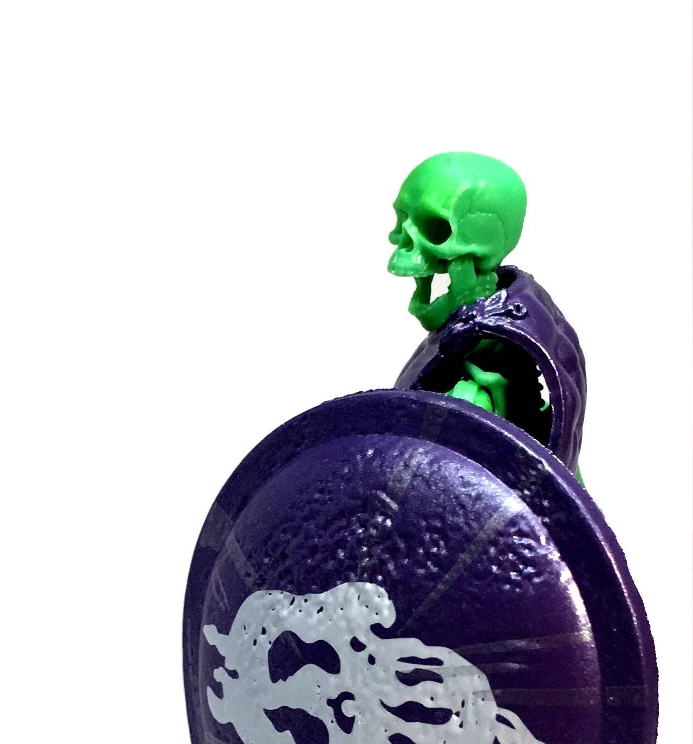 Cursed Skeleton Enchanted Remains Vitruvian HACKS Series 1 Action Figure 1:18 Scale by Boss Fight Studio Llc holding purple shield