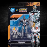 DC x Sonic the Hedgehog Multipack - Cyborg & Tails as Cyborg Action Figures by Go Figment, new in box 5-inch scale