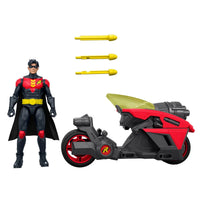 Robin and Motorcycle Action Figure Vehicle Set Mattel DC Premiere Batlink New with three yellow projectile accessories by Go Figment