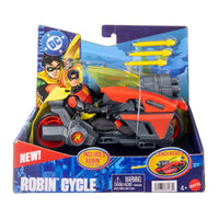 Robin and Motorcycle Action Figure Vehicle Set Mattel DC Premiere Batlink New by Go Figment with launch rockets accessory