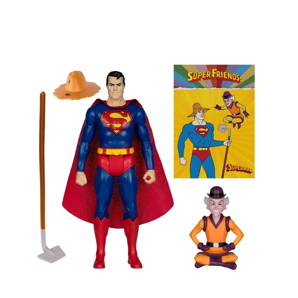 Superman and Mr. Mxyzptlk- DC Retro Wave 16 Super Friends 6" Action Figure McFarlane by Go Figment with accessories and card.