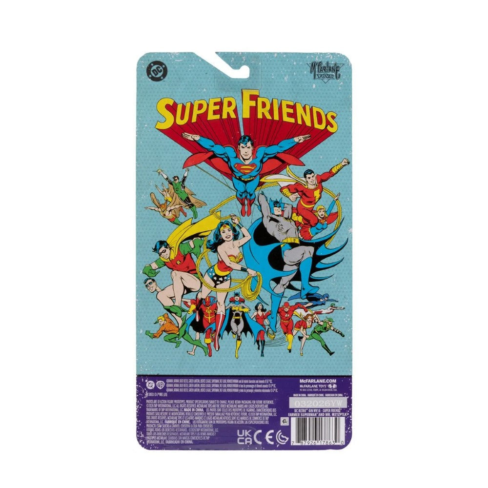 Superman and Mr. Mxyzptlk- DC Retro Wave 16 Super Friends 6" Action Figure McFarlane by Go Figment packaging back view.