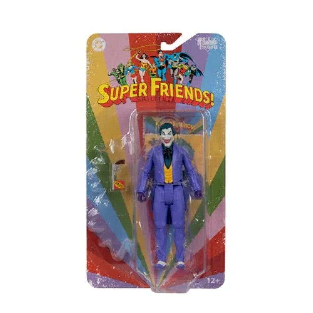 Super Friends Joker action figure in colorful vintage-style blister packaging