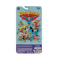 Super Friends packaging card featuring Superman, Batman, Wonder Woman, and other DC superheroes
