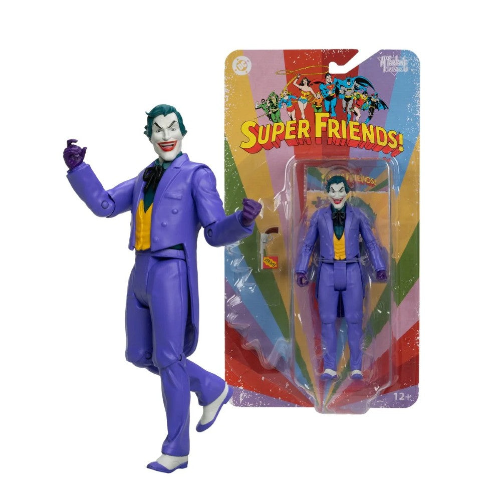 Joker action figure beside a carded Super Friends Joker figure in a purple suit
