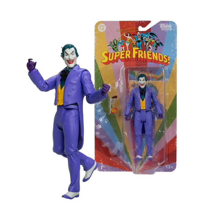 Joker action figure beside a carded Super Friends Joker figure in a purple suit