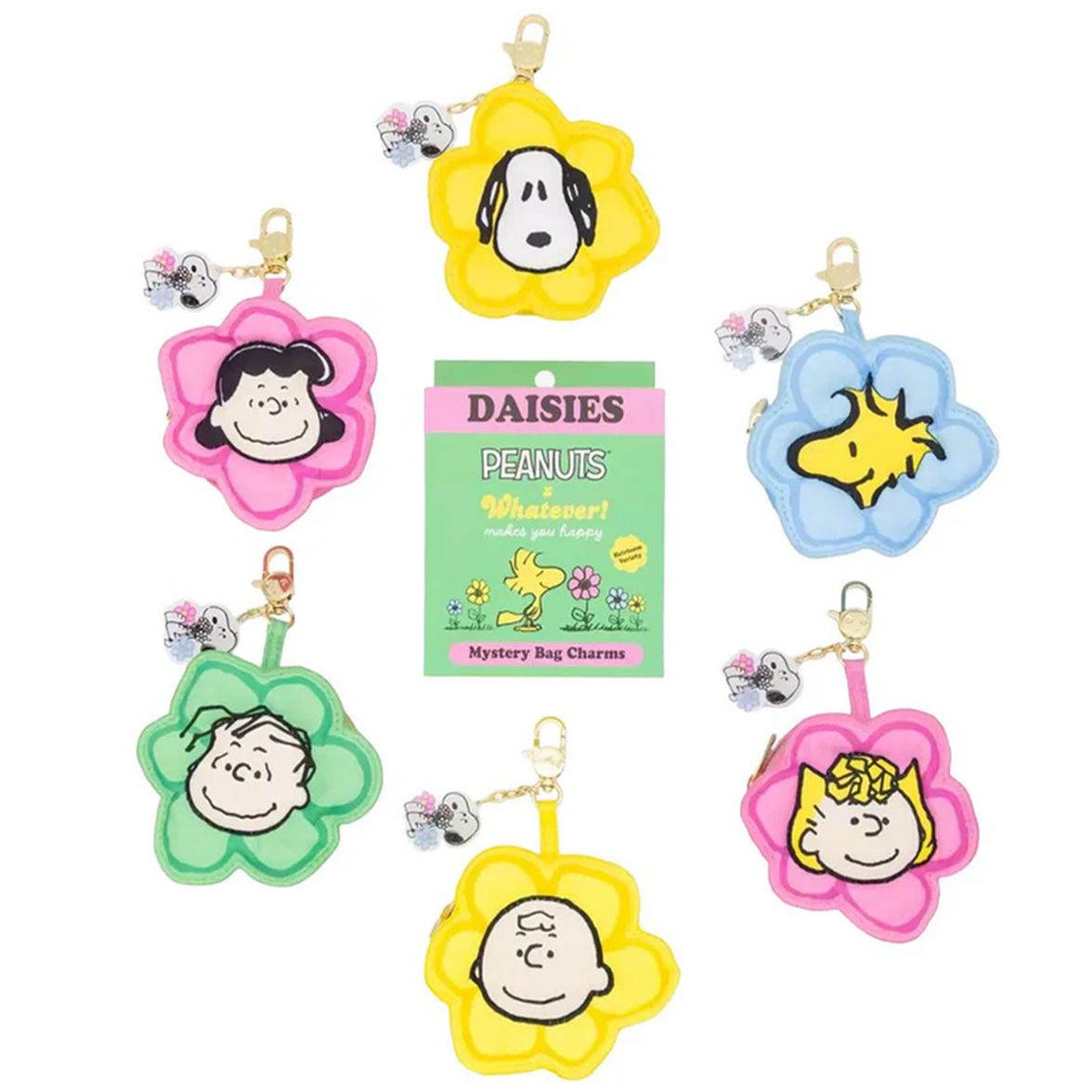Peanuts Sherbet Spring Flowers Coin Pouch Bag Charm Blind Box U-Pick featuring colorful flower-shaped pouches by Whatever Makes You Happy