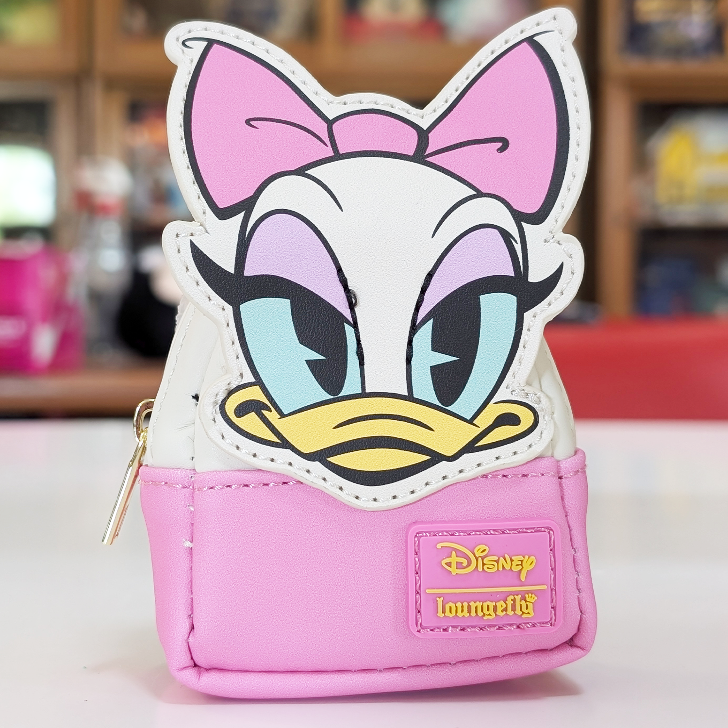 Mini-Loungefly Disney Mickey Mouse Sensational Six Cosplay U-PICK Bag Charm Key Chains featuring Daisy in pink and white new in box