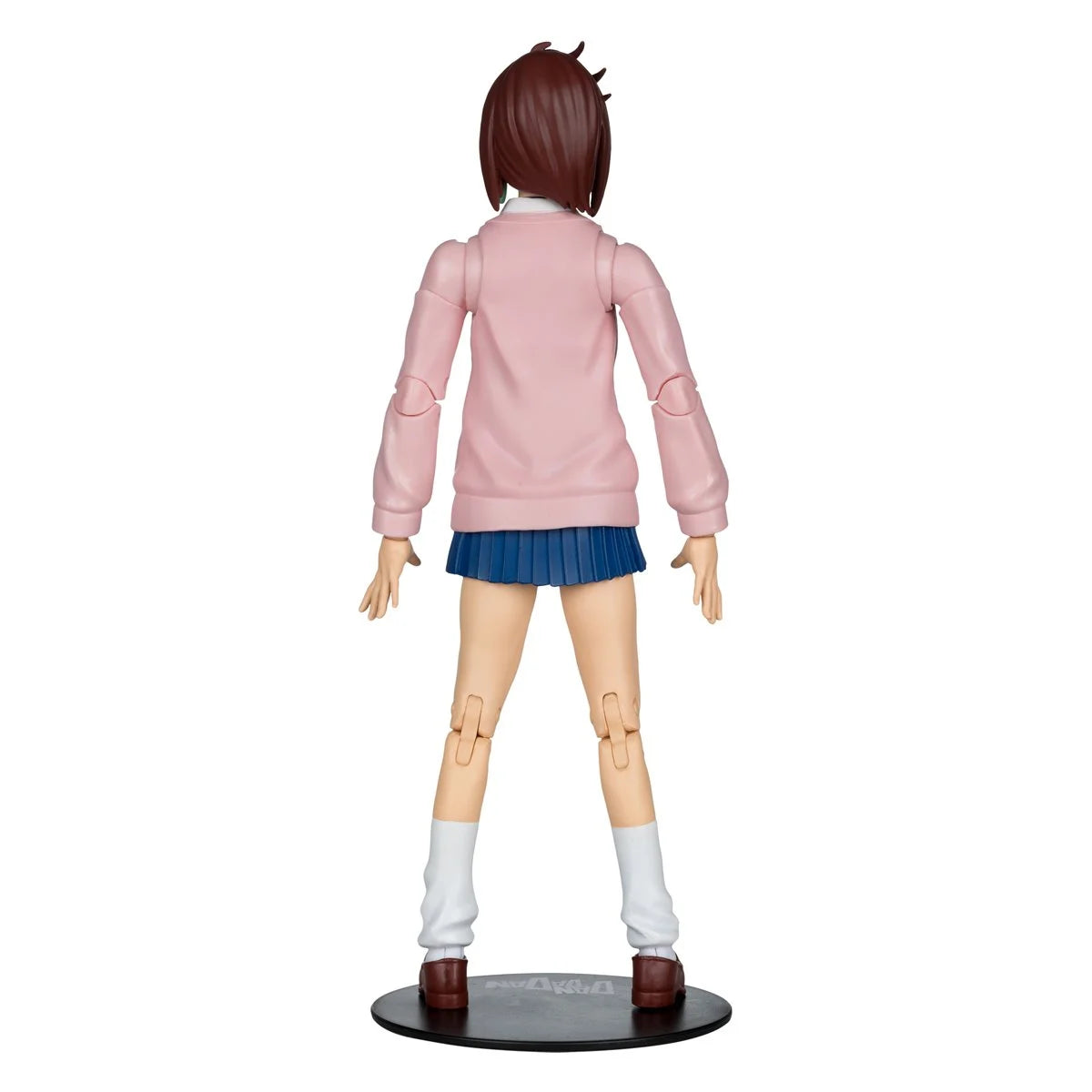 Momo Ayase Dandadan 1:10 Scale 7" Premium Dandadan Action Figure by Go Figment in pink sweater rear view