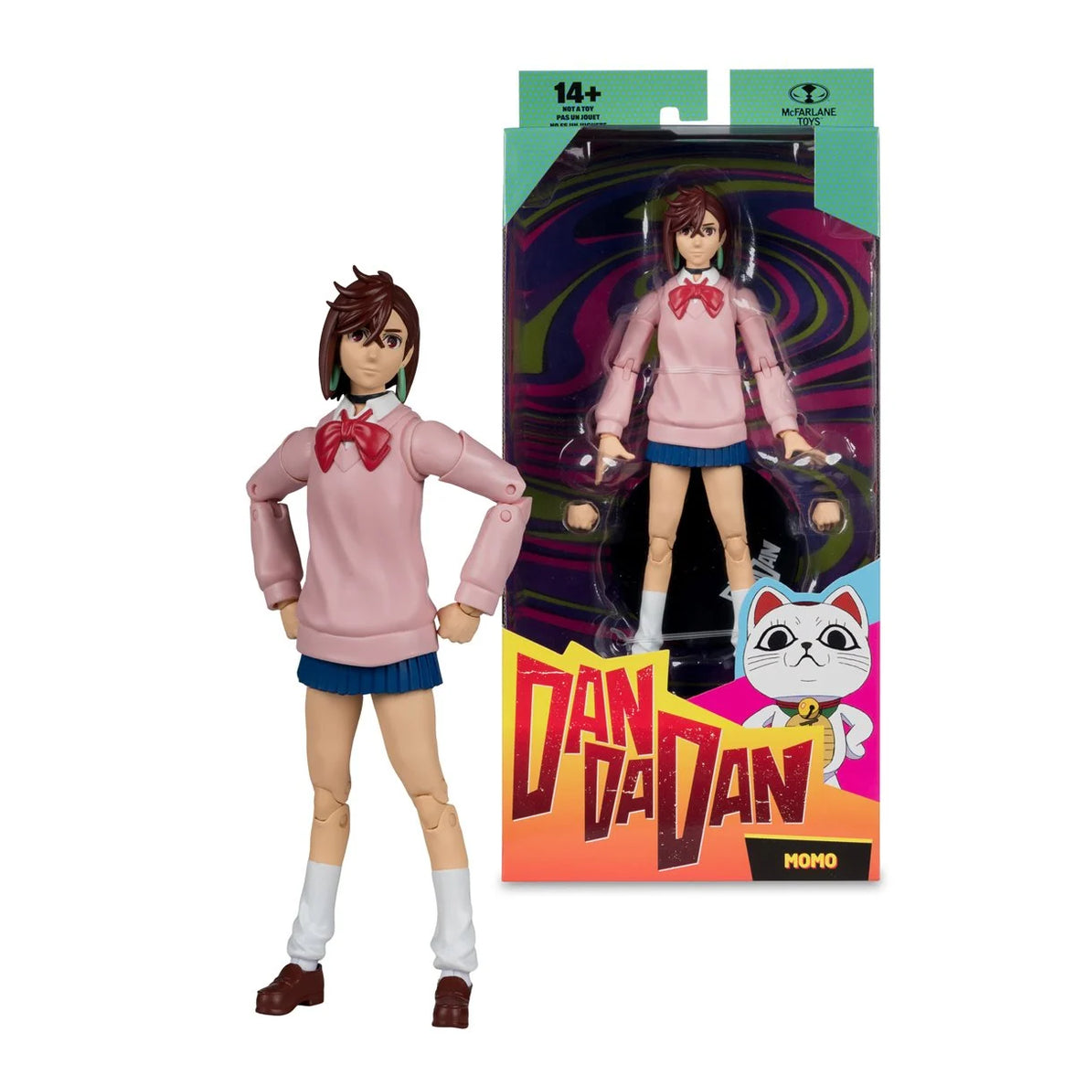 Momo Ayase Dandadan 1:10 Scale 7" Premium Dandadan Action Figure by Go Figment in school outfit with packaging