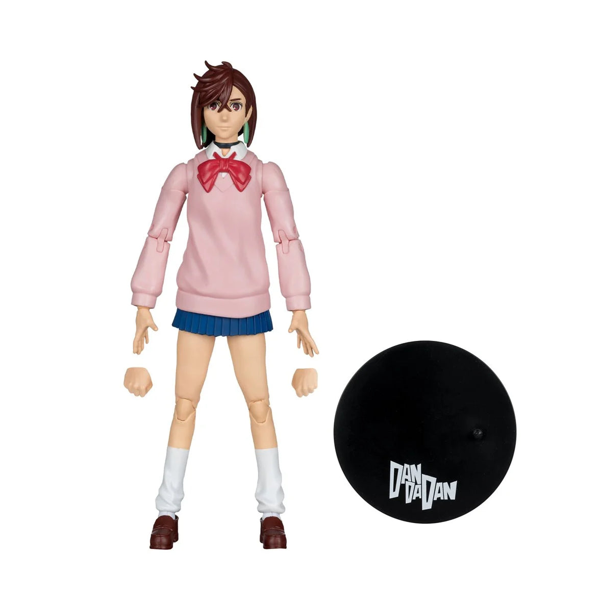 Momo Ayase Dandadan 1:10 Scale 7" Premium Dandadan Action Figure by Go Figment in school outfit with stand and extra hands