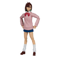 Momo Ayase Dandadan 1:10 Scale 7" Premium Dandadan Action Figure by Go Figment in pink sweater and blue skirt standing pose