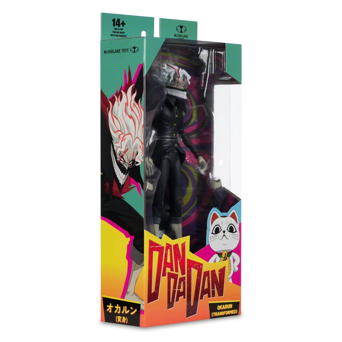 Okarun Transformed Dandadan 1:10 Scale 7" Premium Dandadan Action Figure by Go Figment in dynamic black outfit packaging