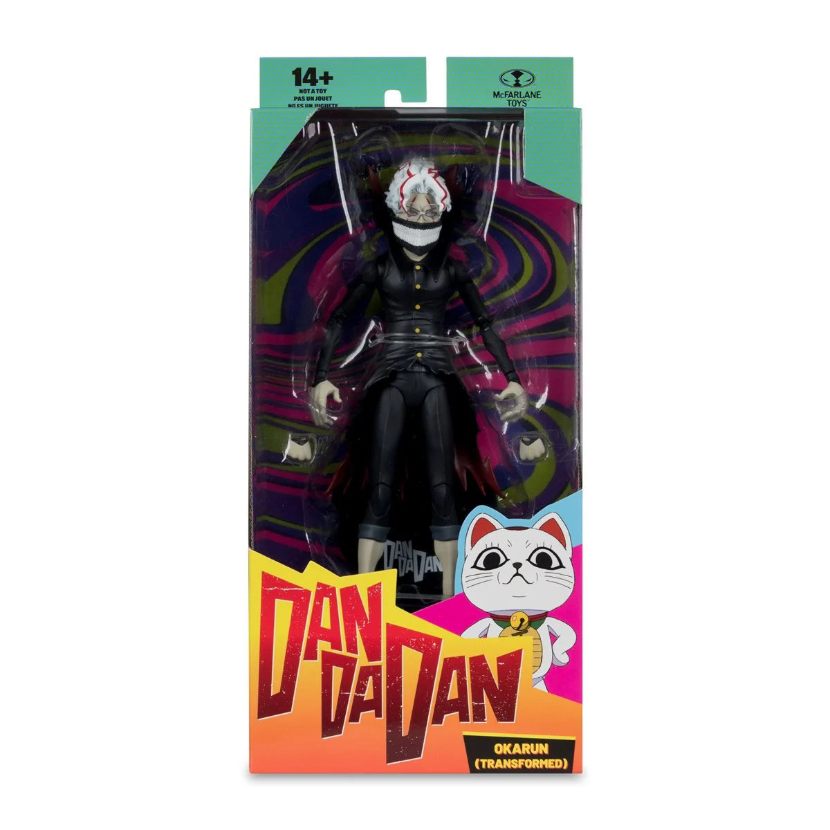 Okarun Transformed Dandadan 1:10 Scale 7" Premium Dandadan Action Figure by Go Figment in black outfit in display packaging