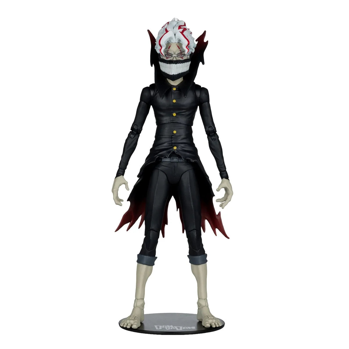 Okarun Transformed Dandadan 1:10 Scale 7" Premium Dandadan Action Figure by Go Figment in dark outfit with mask and sculpted base