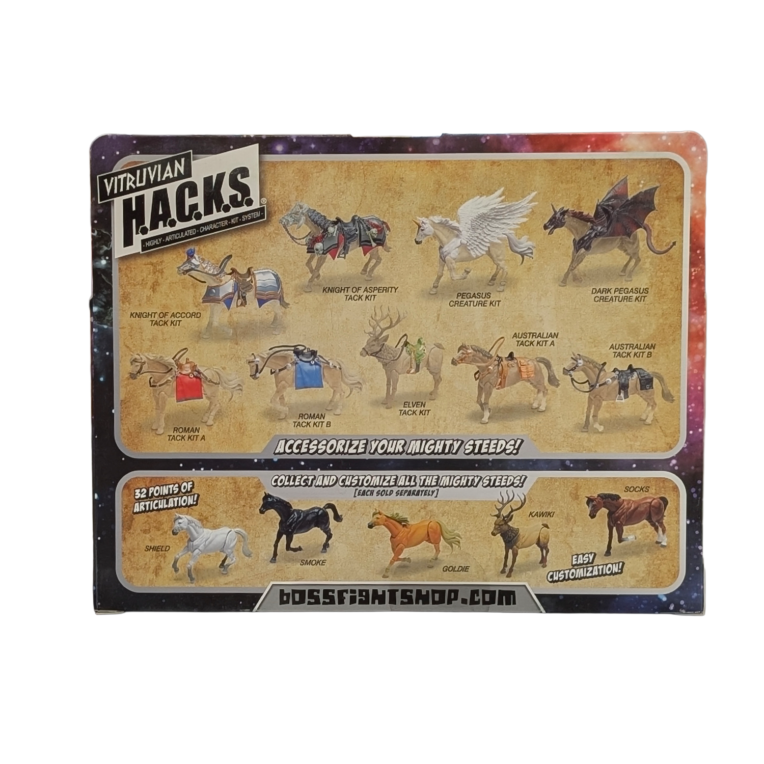 Dark Pegasus and Unicorn Creature Kit -Vitruvian H.A.C.K.S. 1:18 Scale by Boss Fight Studio Llc collectible set with accessories