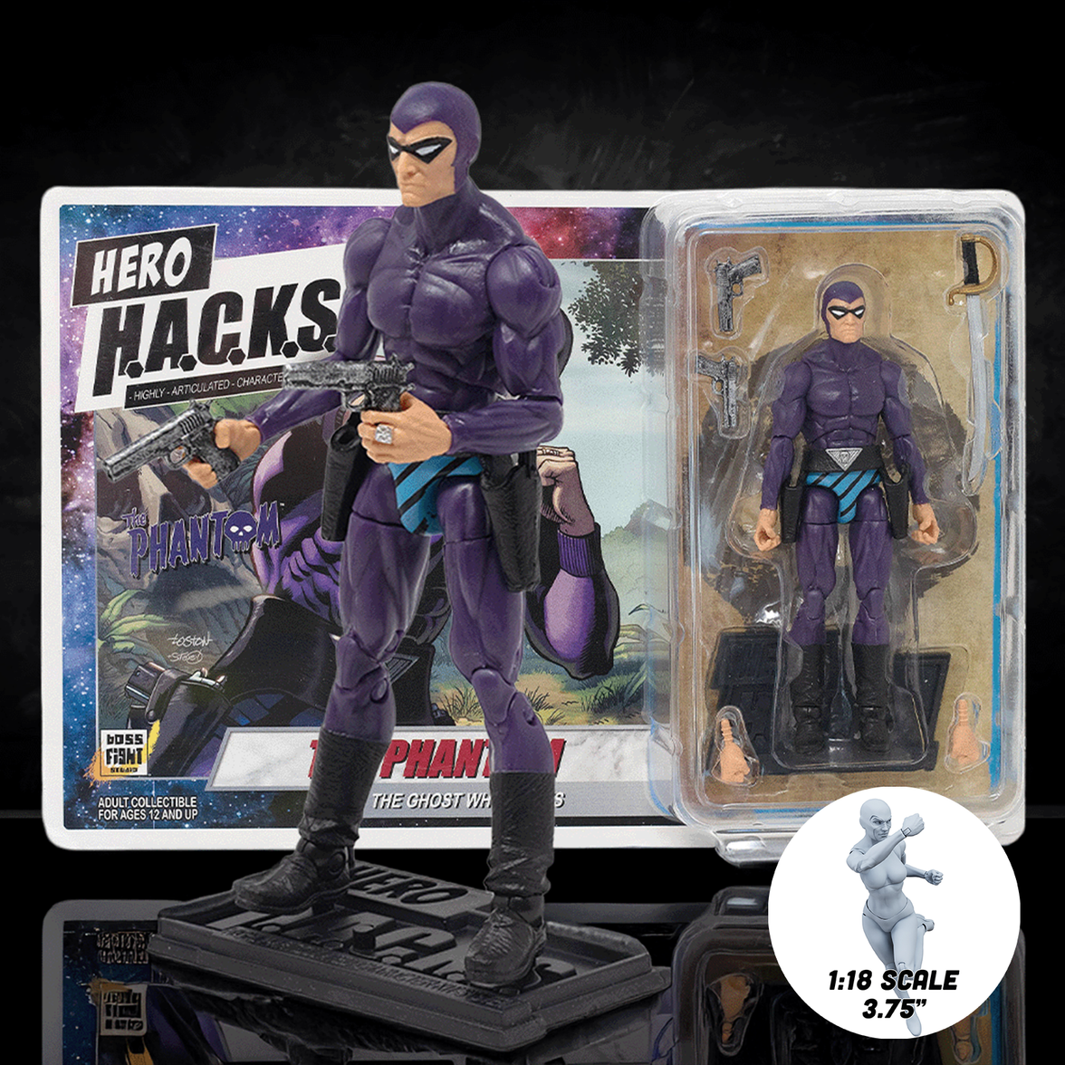The Phantom Hero H.A.C.K.S. 21st Phantom Series Action Figure - Purple Suit Edition by Boss Fight Studio Llc new in box