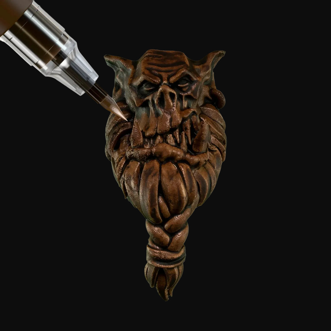 Dark Wood Army Painter Speedpaint Marker - One-Coat Miniature Paint SM1038P applying brown paint on detailed fantasy figure by Army Painter