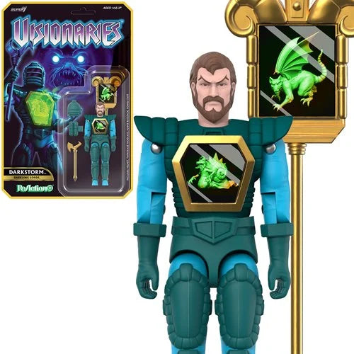 Darkstorm Visionaries 3.75-Inch Action Figure ReAction+ Super7 packaged with staff accessory