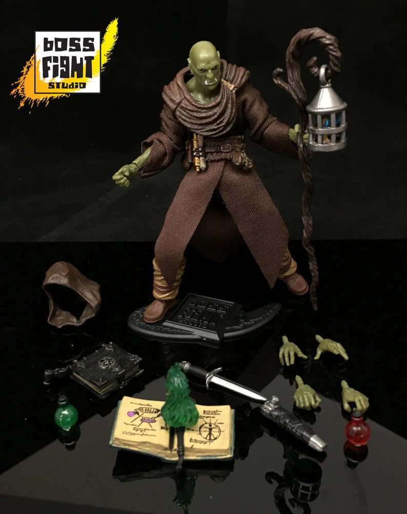 Darsalk (Orc Mage) -Vitruvian H.A.C.K.S. 1:18 Scale Action Figure by Boss Fight Studio Llc with staff and magical accessories.