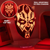 Darth Maul - Star Wars Mask Light Wall Mountable LED Sith Lamp by Paladone glowing with red and black details
