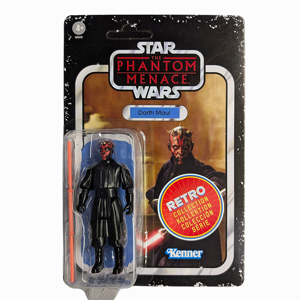 Darth Maul Star Wars Retro Collection Action Figure 1:18 Scale TPM by Kenner in retro packaging