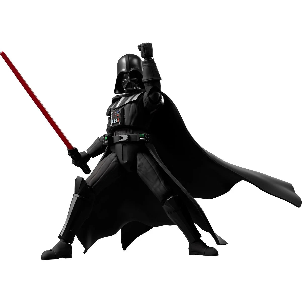 Star Wars: The Empire Strikes Back Darth Vader Blokees Model Kit by Hasbro with red lightsaber and flowing cape.