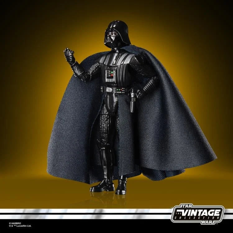 Darth Vader Star Wars Vintage Collection Oni-Wan Dark Times action figure by Hasbro, posed with fabric cape