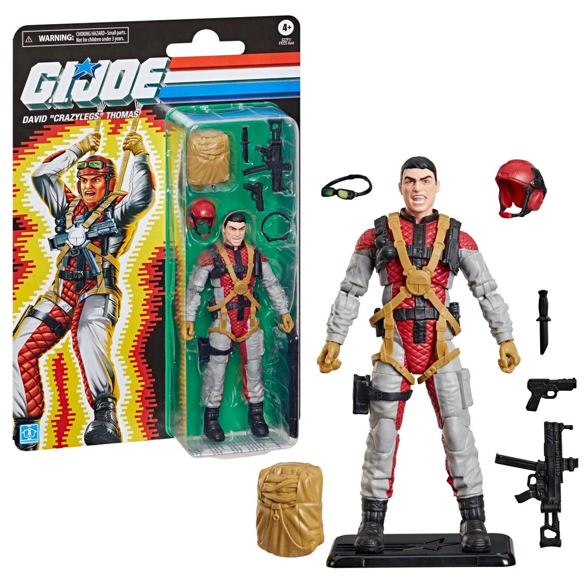 David “Crazylegs” Thomas "Retro Cardback" G.I. Joe Classified Series 6 inch Action Figure by Hasbro with accessories