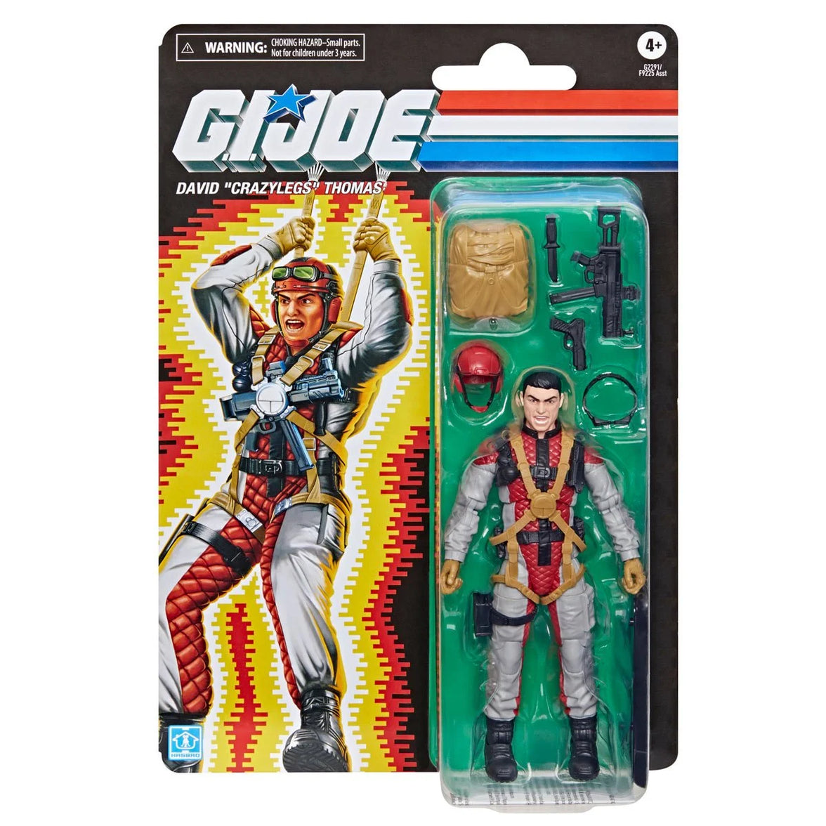 David “Crazylegs” Thomas "Retro Cardback" G.I. Joe Classified Series 6 inch Action Figure by Hasbro with accessories