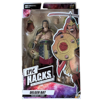 Boxed Epic H.A.C.K.S. Delger Bat action figure with accessories and illustrated fantasy packaging