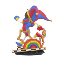 Pomni AniMEGAZ The Amazing Digital Circus 8 Inch Statue and Base/ Free Collector Case by Glitch with colorful jester design