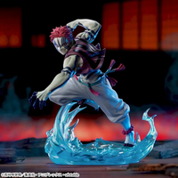 Sega XrossLink Anime Demon Slayer Akaza Kimetsu no Yaiba Statue Premium Figure - Authentic by Banpresto in dynamic battle pose with water effects