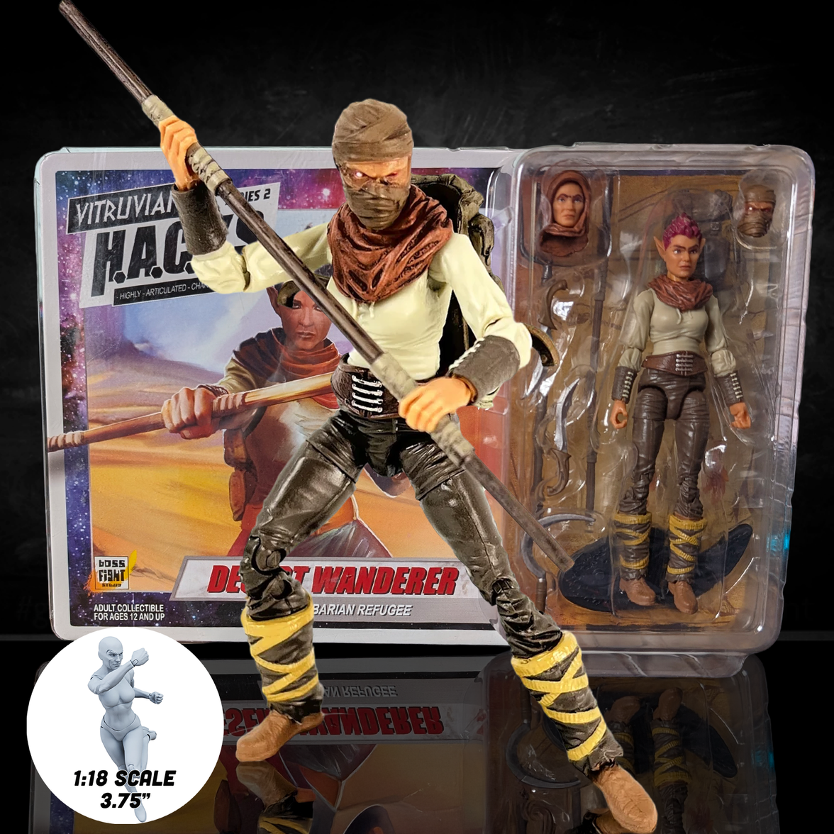Desert Wanderer Barbarian Refugee Vitruvian H.A.C.K.S. Action Figure 1:18 scale action figure from Boss Fight Studio Llc