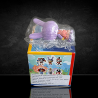 Glitch Amazing Digital Circus Animiniz purple rabbit figure in plastic bag on colorful character box display