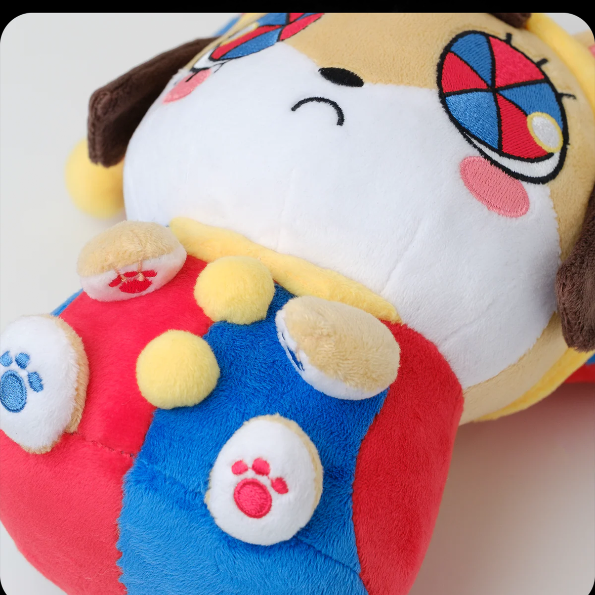 Pomni Hampster Plush The Amazing Digital Circus 12" Soft Plush Toy New With Tags Glitch Authentic lying on its back with colorful details