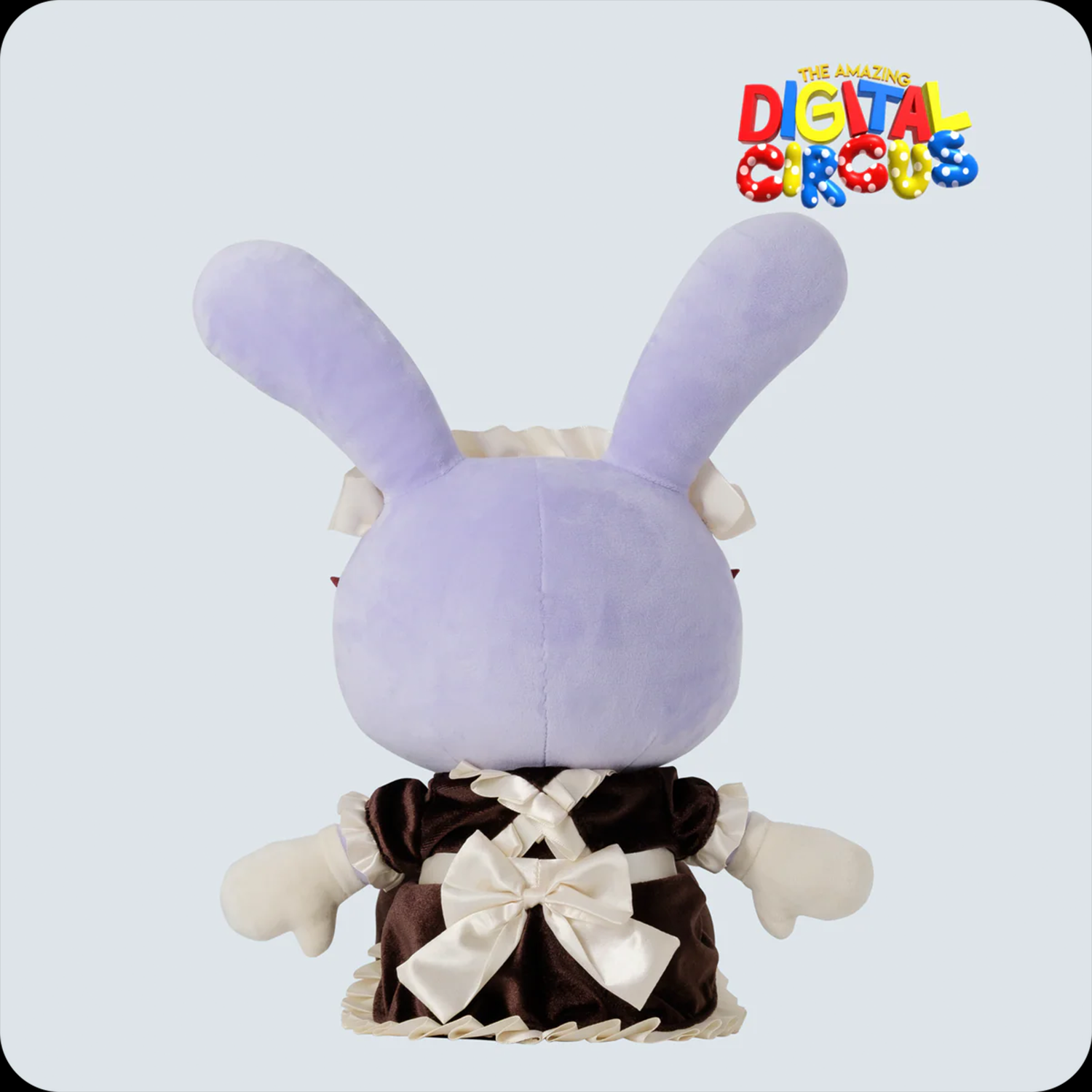 Jax in Maid Outfit The Amazing Digital Circus 11" Soft Plush Toy New With Tags Glitch Authentic showing back view with bunny ears