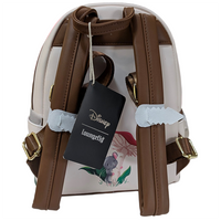 Tinker Bell and the Fairies Shimmering Wings 2026 Loungefly Cosplay Mini-Backpack In Hand with brown straps and Disney tag