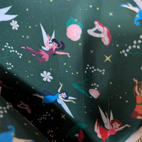 Tinker Bell and the Fairies Shimmering Wings 2026 Loungefly Cosplay Mini-Backpack In Hand with fairy character print on fabric