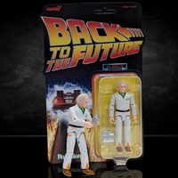 Super7 Back To The Future Doc Brown 1955 3 3/4-inch ReAction+ figure with accessories in original packaging