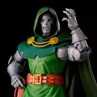 Hasbro Marvel Legends Doctor Doom action figure in vintage style with green cloak and detailed armor poseable design