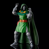 Hasbro Marvel Legends Dr. Doom action figure in vintage Fantastic Four style with green cloak and detailed armor
