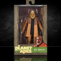 Dr. Zaius Planet of the Apes Legacy Series 7-Inch Scale Action Figure by Neca in packaging with accessories.