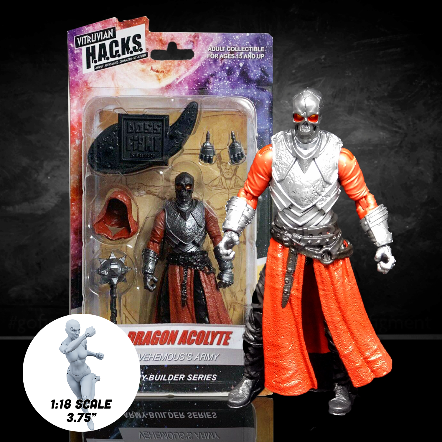 Dragon Acolyte Vehemous's Army Vitruvian H.A.C.K.S. 3.75" Action Figure by Boss Fight Studio Llc new in box with accessories