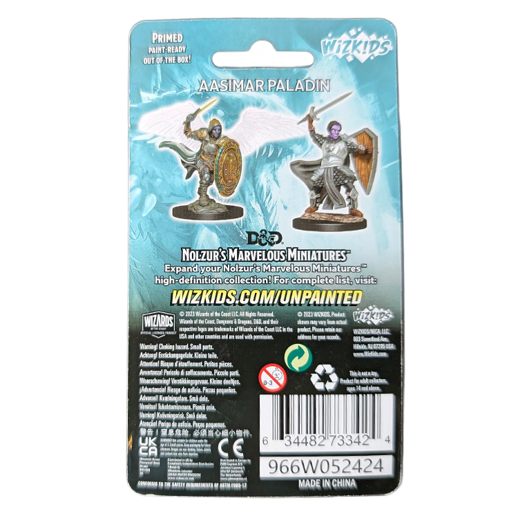 Aasimar Male Paladin - D&D Nolzur's Marvelous 28mm Mini-Figure 2-Pack WizKids collectible set by Wizkids