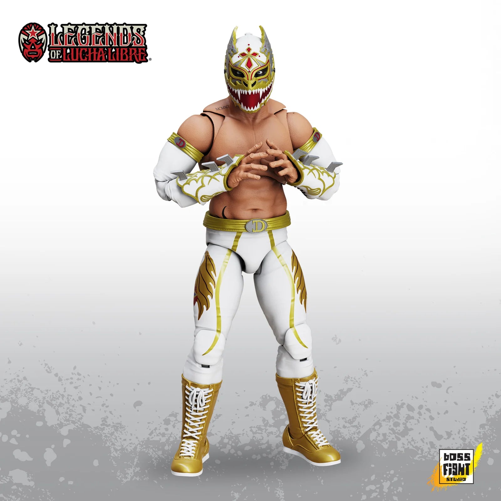 Dralístico Legends of Lucha Libre Premium 1:12 Scale 6" Action Figure by Boss Fight Studio Llc new in box white and gold attire