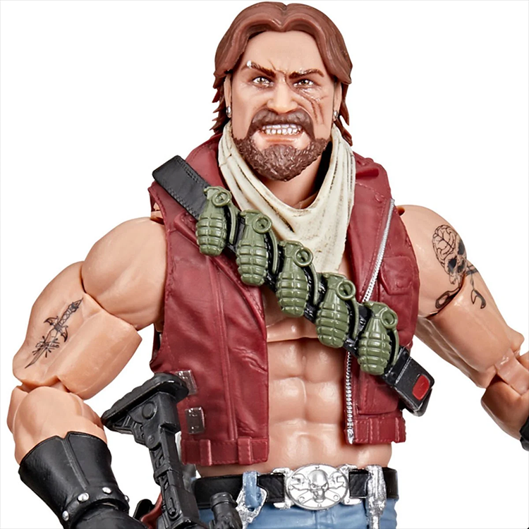 6-inch Hasbro G.I. Joe Classified Series Monkeywrench action figure with grenade bandolier and detailed tattoos