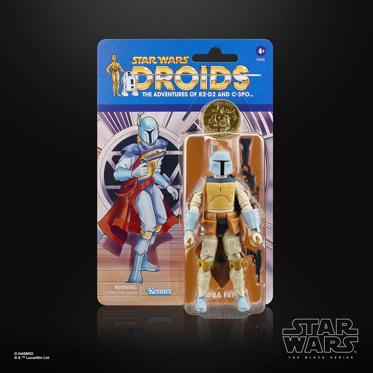 Star Wars The Black Series Droids Boba Fett 6-Inch Action Figure by Hasbro in vintage style packaging.
