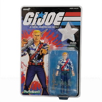 G.I. Joe Duke (America's 250th Anniversary) 3 3/4-Inch ReAction+ Figure by Super7 in patriotic packaging with accessories