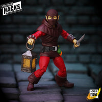 Dwynn Dellos (Halfling Scout) -Vitruvian H.A.C.K.S. 1:18 Scale Action Figure new in box by Boss Fight Studio Llc holding lantern and dagger